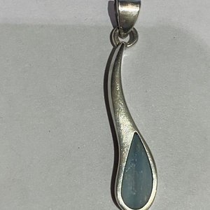 Dije de Plata 925 con Nácar y Piedra Celeste - imagen 1
