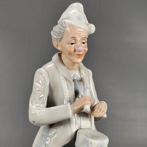 Figura de Porcelana de Payaso con Tambor, Sellado - imagen 4