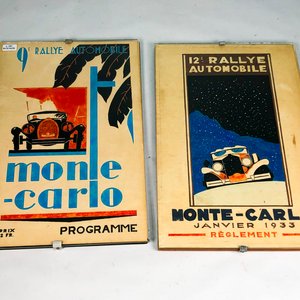 Dos Cuadros Vintage Rally Montecarlo Programa y Reglamento - imagen 2