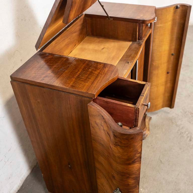 Mueble para tocadiscos art decó en madera - imagen 3