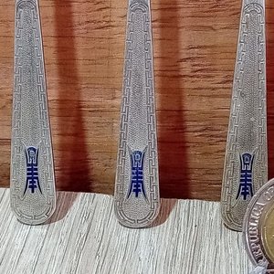Lote de 5 Cucharitas "Silverplated" con Diseño Oriental - imagen 3
