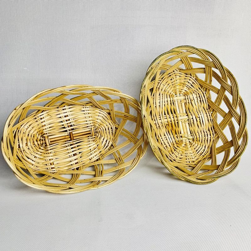 Dos cestas de mimbre artesanales - imagen 2