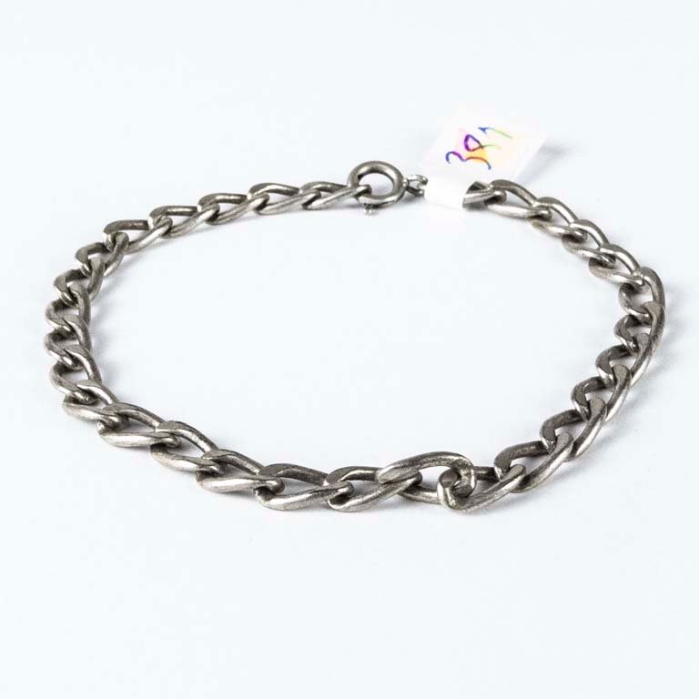 Pulsera de plata con cadena y etiqueta - imagen 2