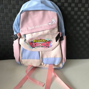 Mochila Escolar Estilo Casual My Hero Academia Ultra Impact Azul Rosa Beige - imagen 2