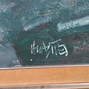 Pintura Expresionista de Hugo Nantes: Acrílico sobre Fibra con Marco Plateado - imagen 4