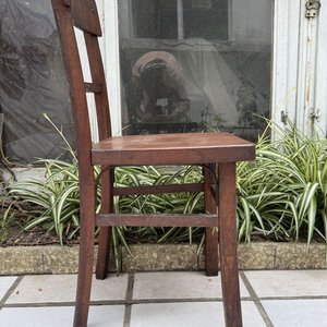 Silla Rústica de Madera Maciza Oscura - imagen 6