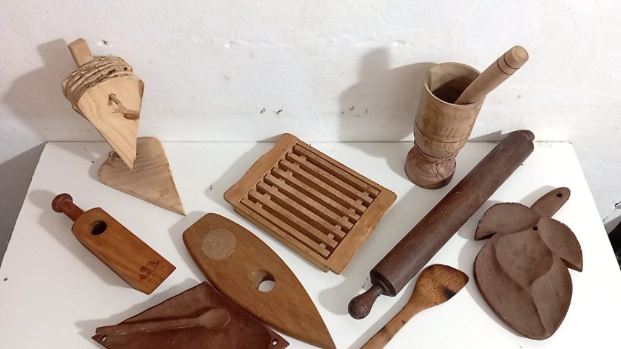 Conjunto de utensilios de madera artículos de cocina vintage o de colección - imagen 5