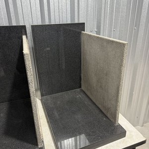 Mesitas de Apoyo Esquinero en L de Granito Negro y Cemento - imagen 11