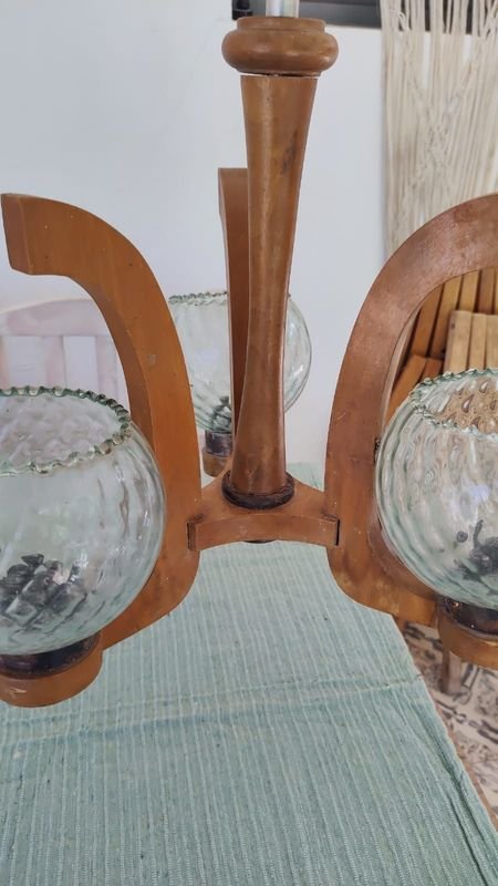 Lámpara Colgante de Madera de 3 Luces - Iluminación para Hogar - imagen 2