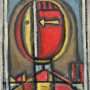 Lote anterior: Oleo "Cara con flecha" de Walter Deliotti, 26 x 20 cm
