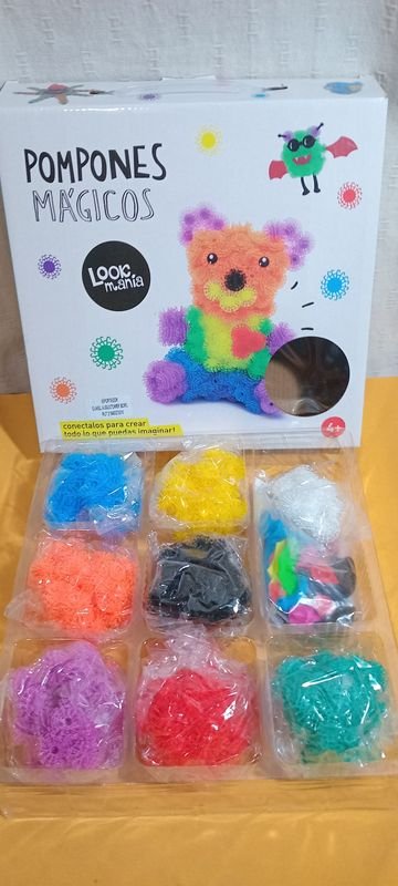 Juego didáctico de pompones mágicos