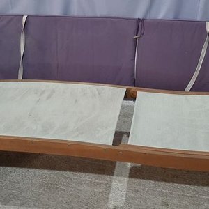 Reposera de Piscina de Madera con Colchoneta Lila - imagen 2
