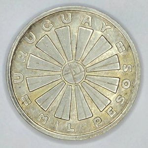 Moneda de 1000 Pesos Uruguayos FAO 1969 - imagen 2