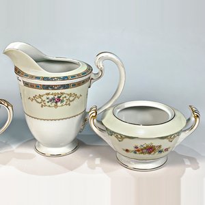 Jarra, Lechera y Azucarero de Porcelana Japonesa "Colby" Noritake - imagen 4