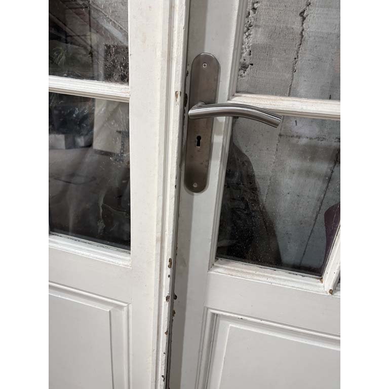 Puerta de madera y vidrio con marco desarmado - imagen 2