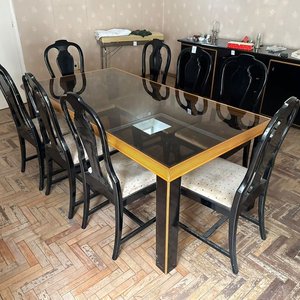 Juego de Comedor de 8 Sillas con Mesa y Tapa de Vidrio - imagen 3