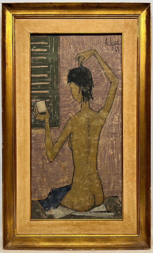 Angel Tejera - Pintura 'Desnudo' en Oleo sobre Fibra - imagen 2
