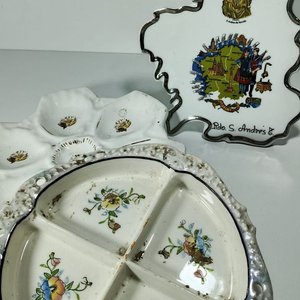 Plato Divisorio Vintage con Flores y "Made in Japan" - imagen 2