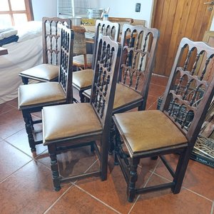 Juego de 6 Sillas de Comedor en Madera Maciza de Cedro Rosa Torneado - imagen 2
