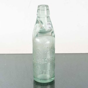 Botella Antigua de Vidrio "La Ideal" con Bolita - 7x23 cm - imagen 1