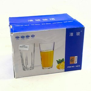 Lote siguiente: Seis Vasos Altos Hialinos con Base Facetada