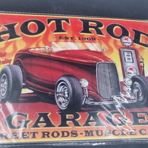 Chapa Decorativa "Hot Rod Garage" Est. 1969 - imagen 3