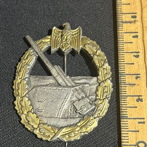 Insignia Alemania III Reich Batería Antiaérea Kriegsmarine II Guerra Mundial Original - imagen 2