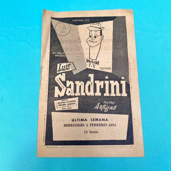 Programa de Luis Sandrini en Teatro Artigas, Temporada 1954 - imagen 1