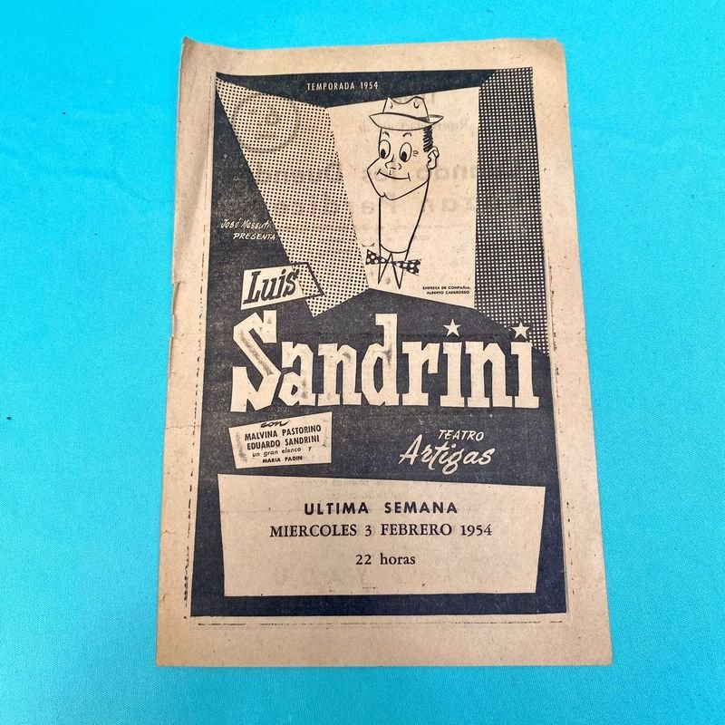 Programa de Luis Sandrini en Teatro Artigas, Temporada 1954