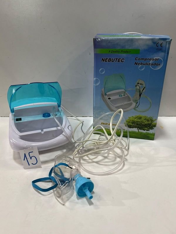 Nebulizador Nebutec Blanco y Celeste con Máscara - imagen 1