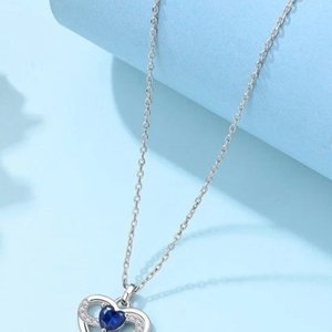 Collar Corazón Azul en Plata 925 con Circonias - imagen 4