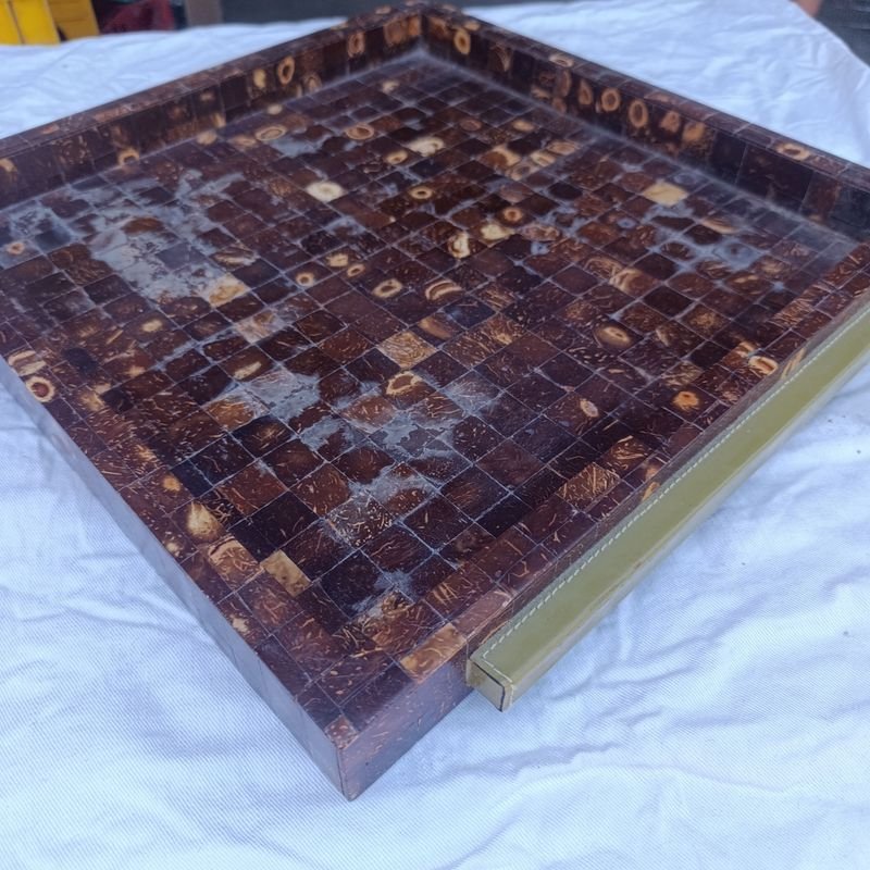 Bandejas de madera con revestimiento tipo mosaico en coco - imagen 4