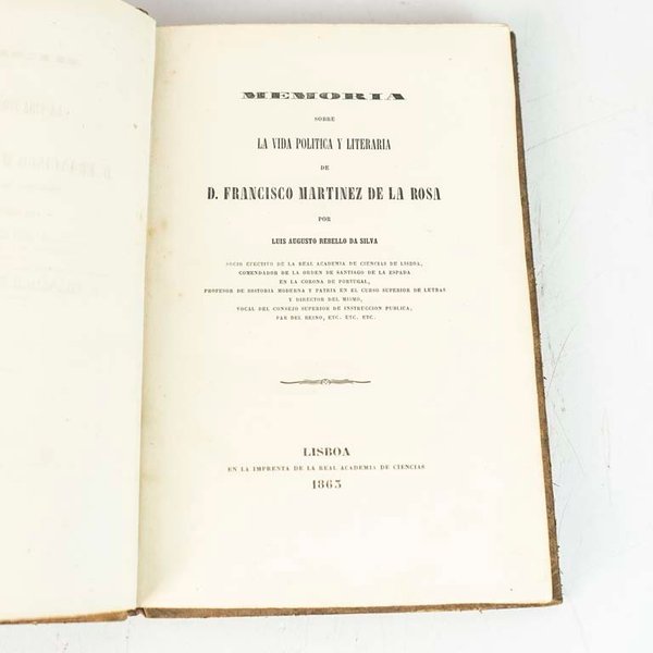 Memoria sobre la Vida Política y Literaria de D. Francisco Martínez de la Rosa - Lisboa 1865 - imagen 1