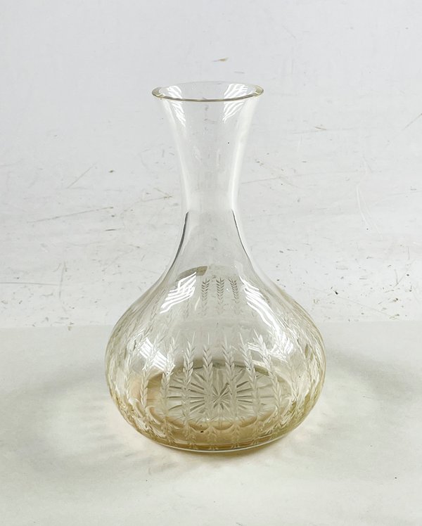 Botellón de Vidrio Tallado Hialino con Borde Dorado - 25 cm - imagen 1