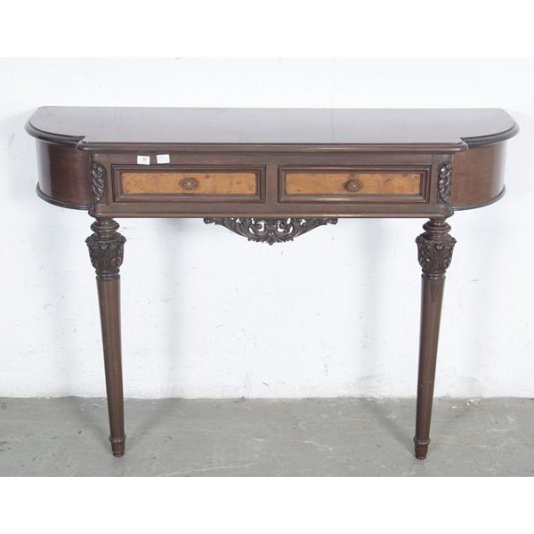Consola Luis XVI Talla Madera con Dos Cajones y Patas Decoradas - imagen 1