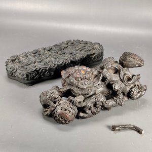 Figura Estilo Asiático Perro Foo con Cachorros en Resina - imagen 6