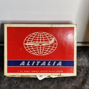 Dos Mazos de Cartas de Poker Alitalia con Estuche Original - imagen 3