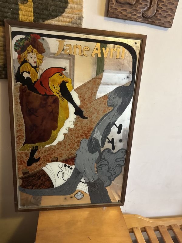 Espejo con imagen basada en el famoso cartel de Henri de Toulouse-Lautrec 'Jane Avril' - imagen 3