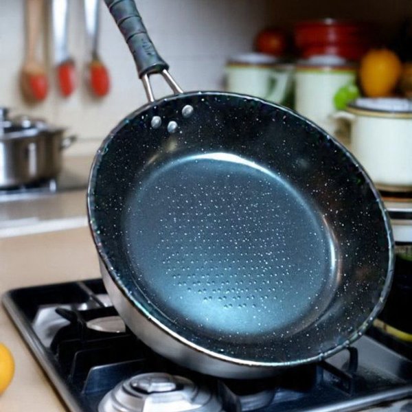 Sartén de acero inoxidable de 28 cm con superficie no adherente y manija resistente al calor - imagen 3