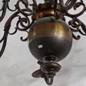 Araña Holandesa de Bronce con 6 Luces y Restauración - imagen 6