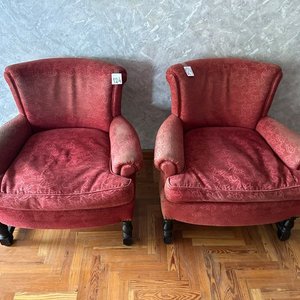 Par de Sillones Estilo Bergere Tapizado Bordo - imagen 2