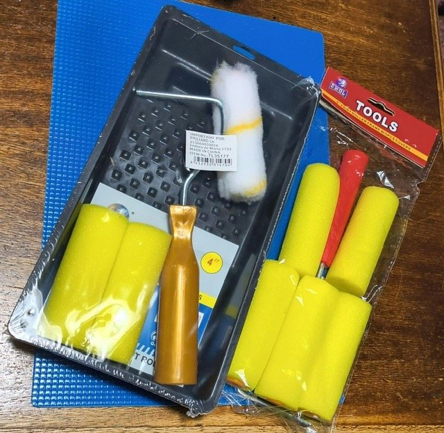 Set de Rodillos para Pintar con Mango Dorado y Accesorios