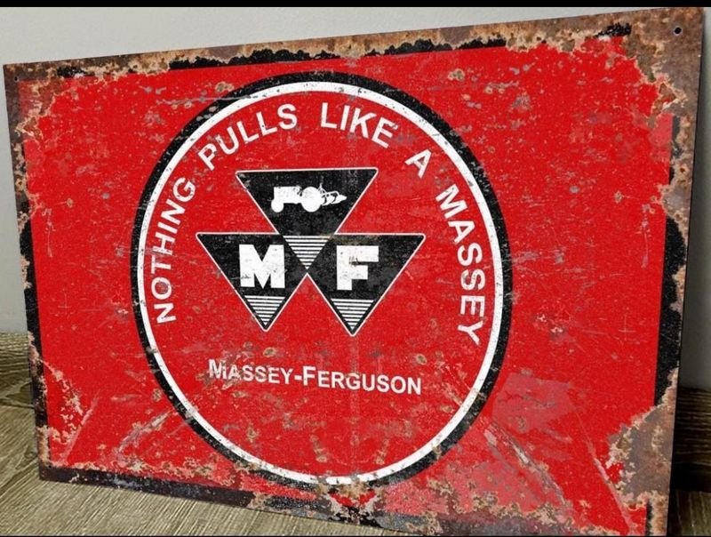 Cartel Metálico Decorativo Massey-Ferguson "Nothing Pulls Like A Massey"