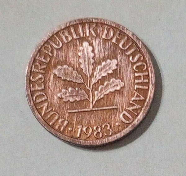 Moneda 1 Pfennig República Federal de Alemania 1983 - imagen 1