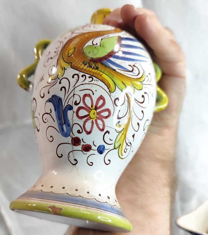 Taza en mayólica mexicana, jarra de 22 cms sellada ánfora y ánfora Perugia - imagen 8