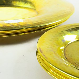 Juego de 11 Platos y Cuencos Bronceados con Diseño Martillado - imagen 3