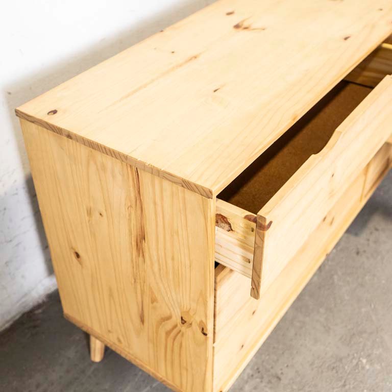Cajonera rústica de pino con seis cajones - imagen 3