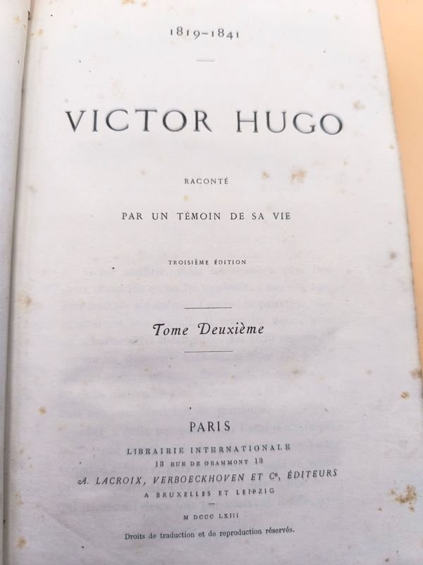 Libro de Victor Hugo - Raconté par un témoin de sa vie- 2 tomos. - imagen 3
