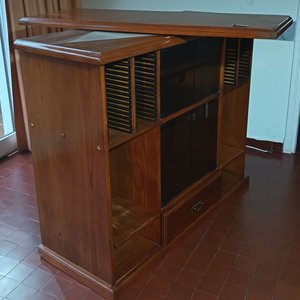 Mueble Organizador Modular de Madera Maciza con Puertas de Vidrio y Cajón - imagen 3