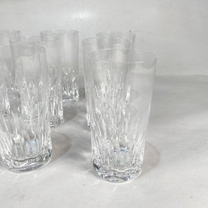 Doce Vasos de Cristal Hialino Facetado - imagen 2